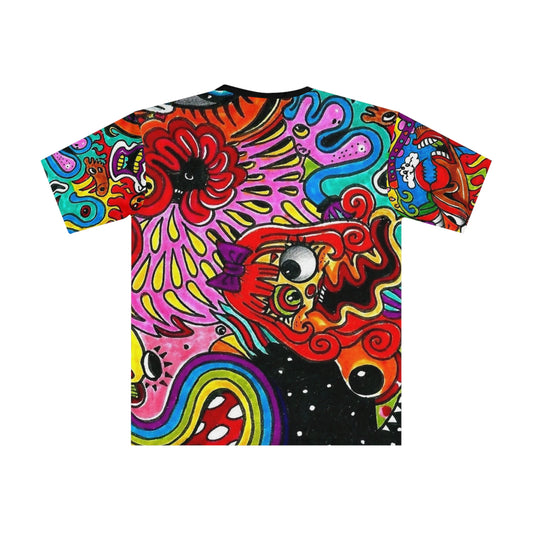 Psychedelic Doodle All-Over Print T‑Shirt — Colorful Abstract Art Tee