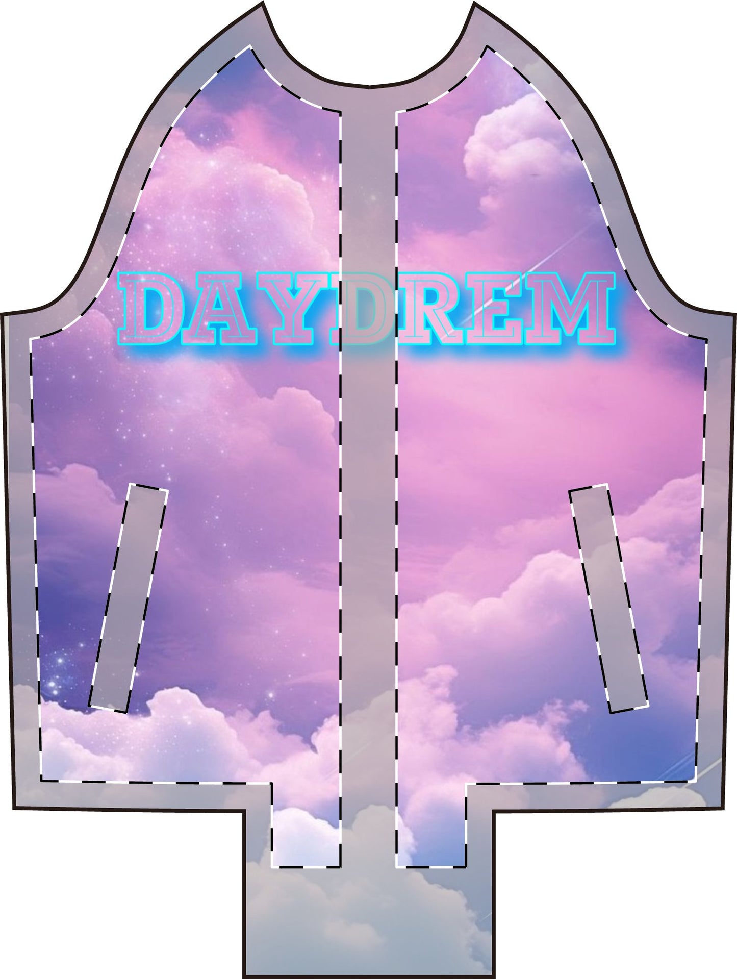 Daydream Women's Varsity Jacket — Retro Neon Lettering All-Over Print