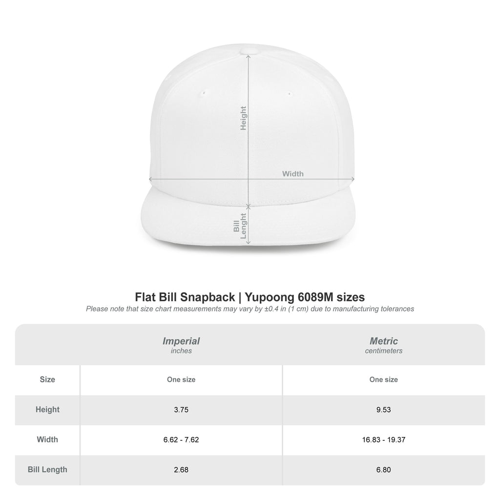 Flat Bill Snapback Hat — Green Drip Gothic Logo Embroidered Cap
