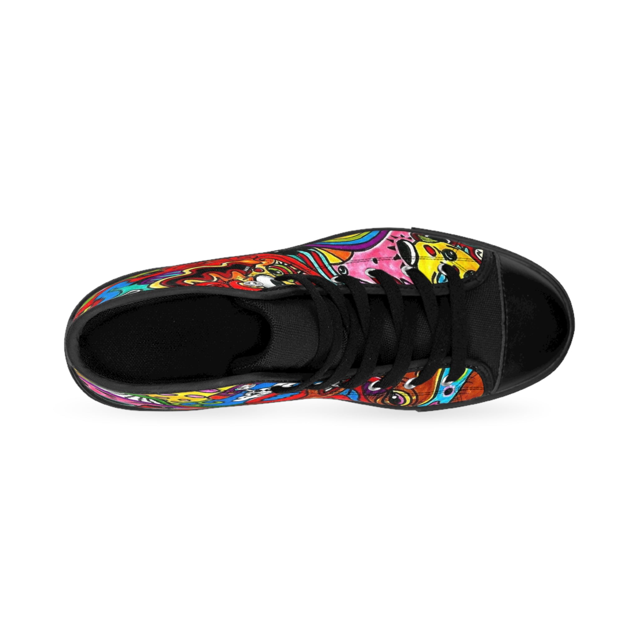 Psychedelic Art High-Top Sneakers — Vibrant Tie-Dye & Abstract Graphic Men’s Shoes
