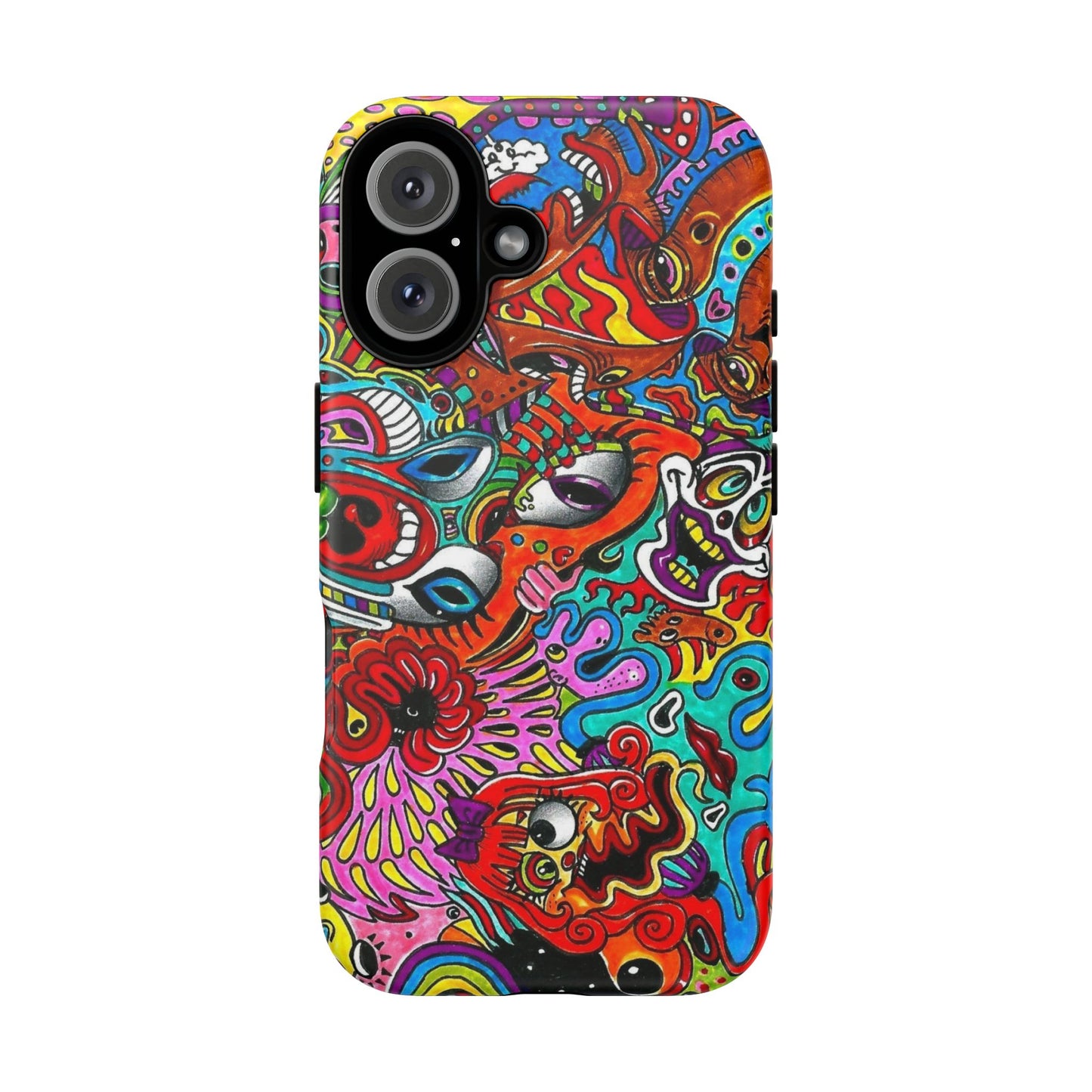 Psychedelic Art Phone Case – Colorful Abstract Doodle Protective Cover