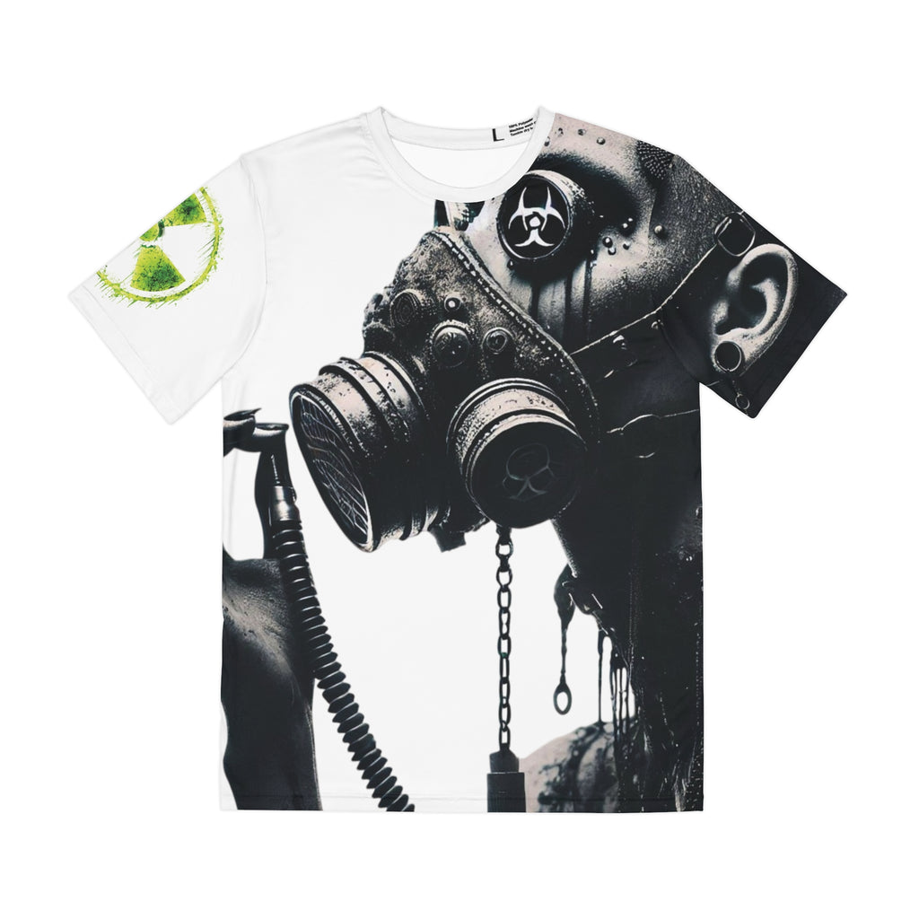 Post-Apocalyptic Gas Mask Tee with Green Radioactive Symbol