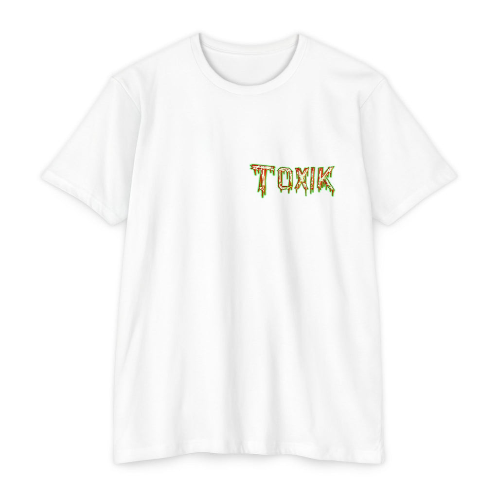 TOXIK Skull & Cannabis Graphic T‑Shirt — Neon Psychedelic Streetwear