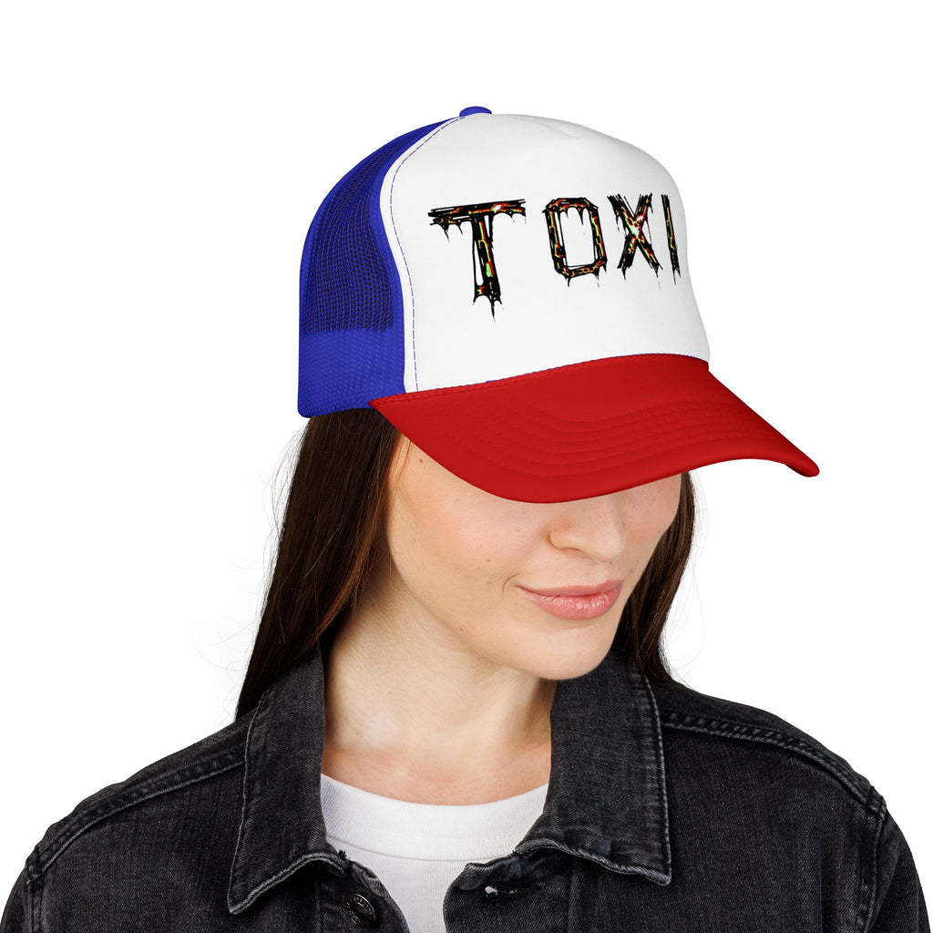 TOXIK Trucker Hat — Distressed Grunge Foam Mesh Cap