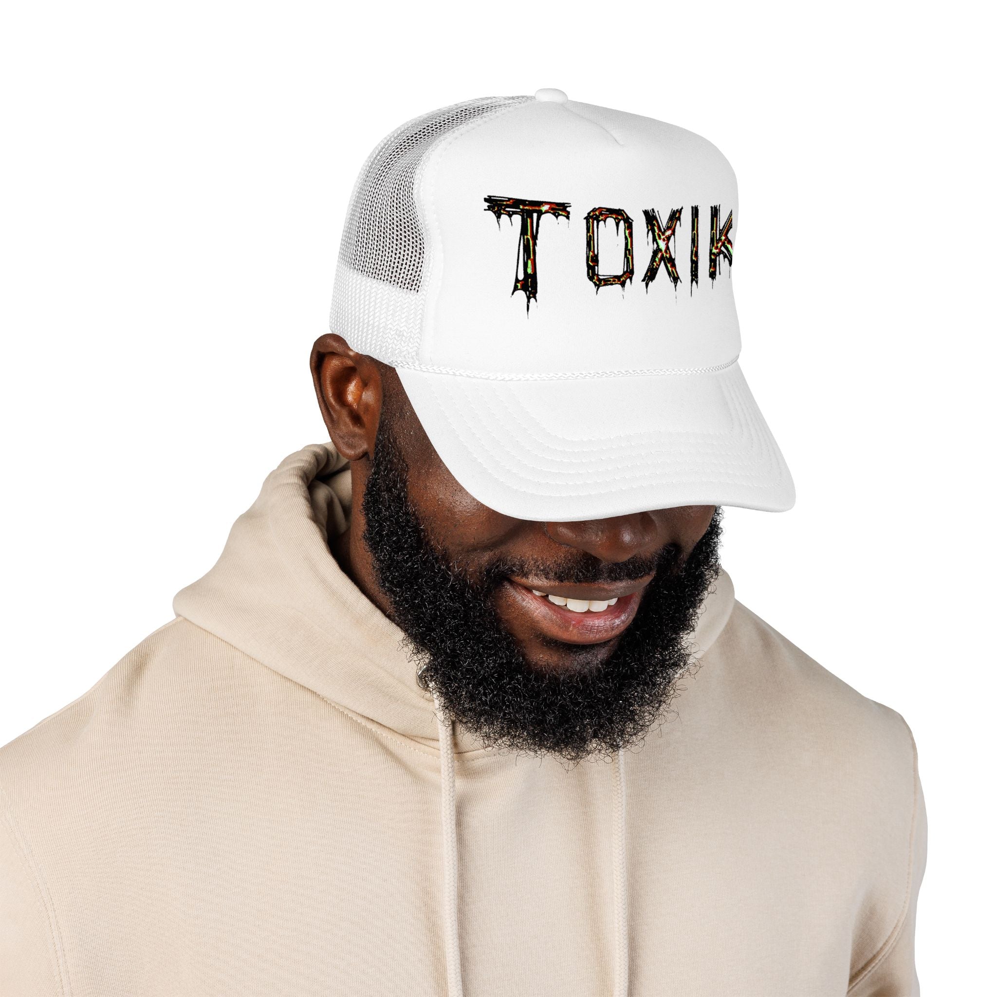 TOXIK Trucker Hat — Distressed Grunge Foam Mesh Cap