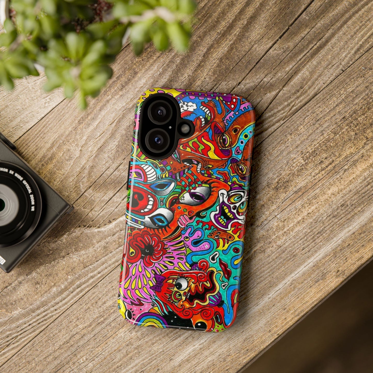 Psychedelic Art Phone Case – Colorful Abstract Doodle Protective Cover