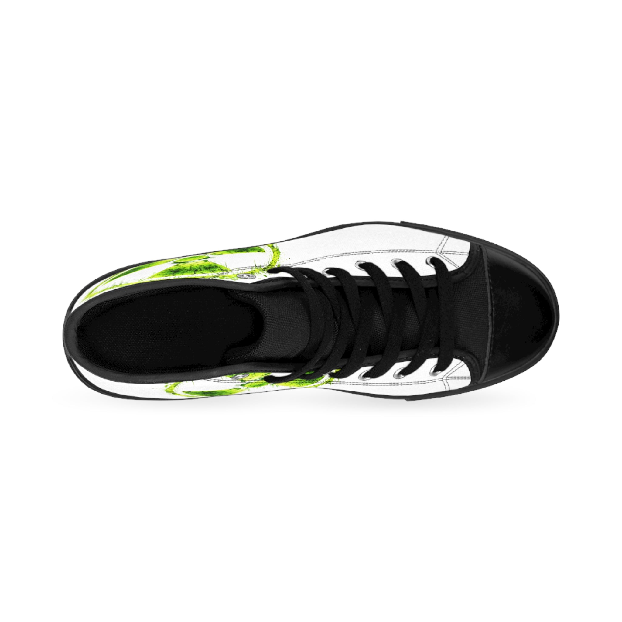 Radioactive Symbol High-Top Sneakers — Green Biohazard Graphic Men's Classic Sneakers