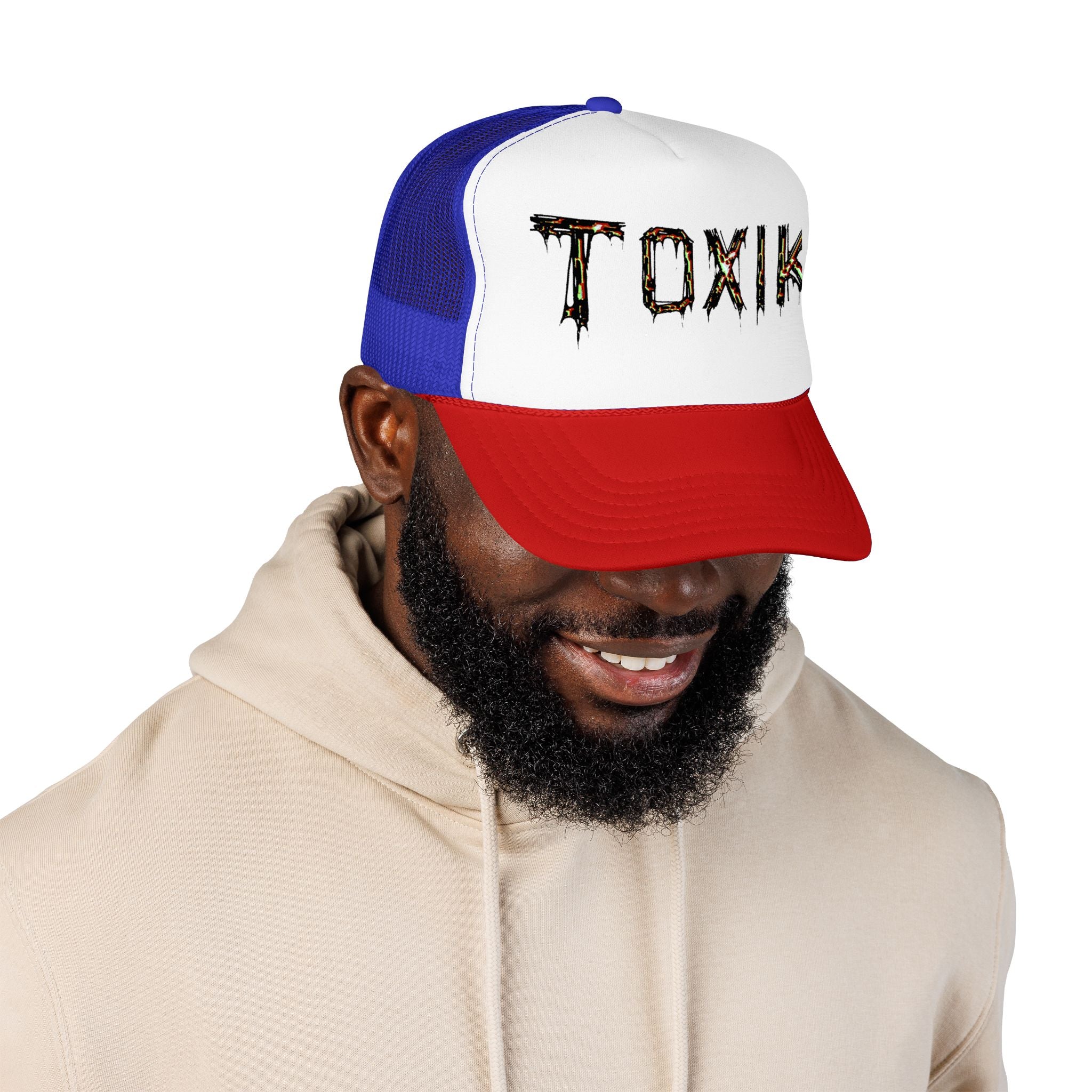 TOXIK Trucker Hat — Distressed Grunge Foam Mesh Cap