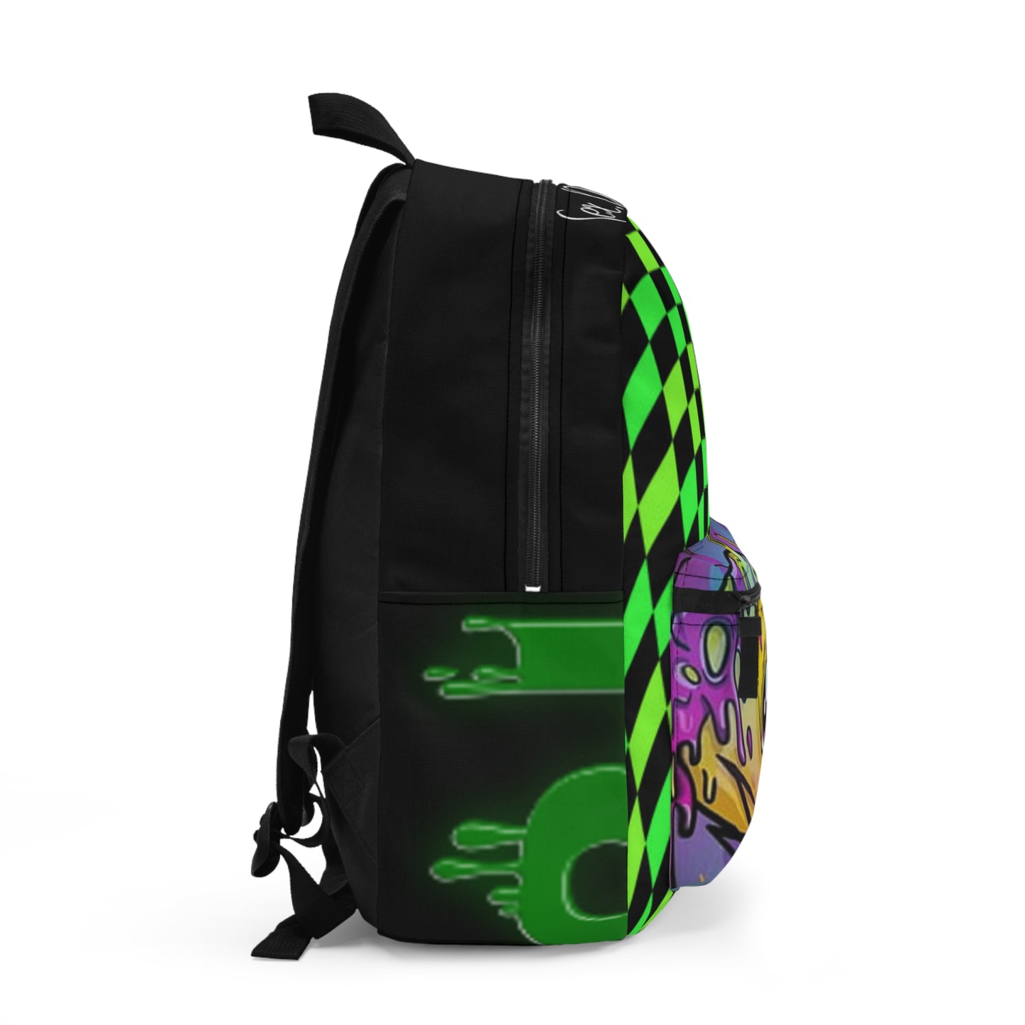 Psychedelic 'Good Vibes' Graphic Backpack — Retro Trippy Anti-Drug Design