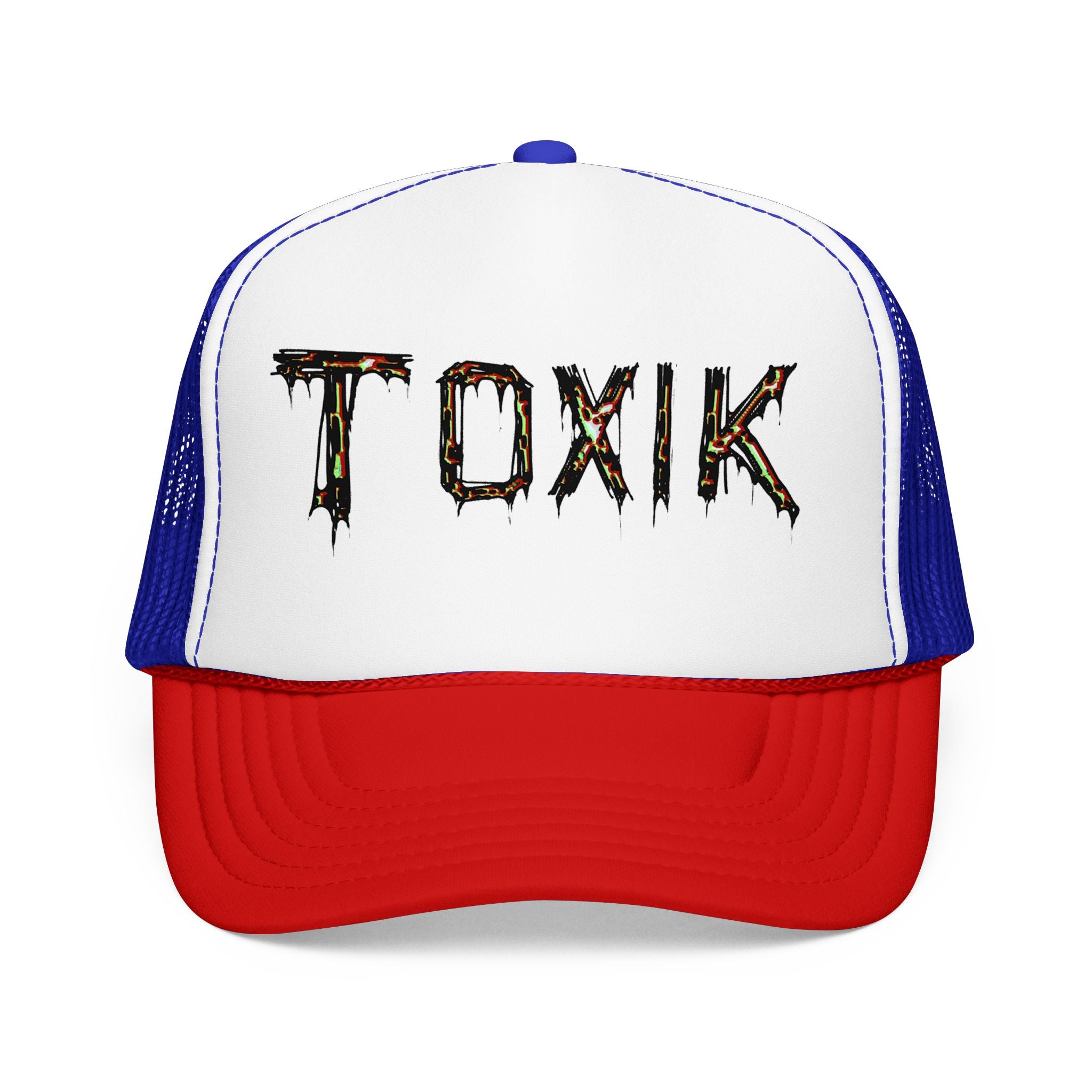 TOXIK Trucker Hat — Distressed Grunge Foam Mesh Cap