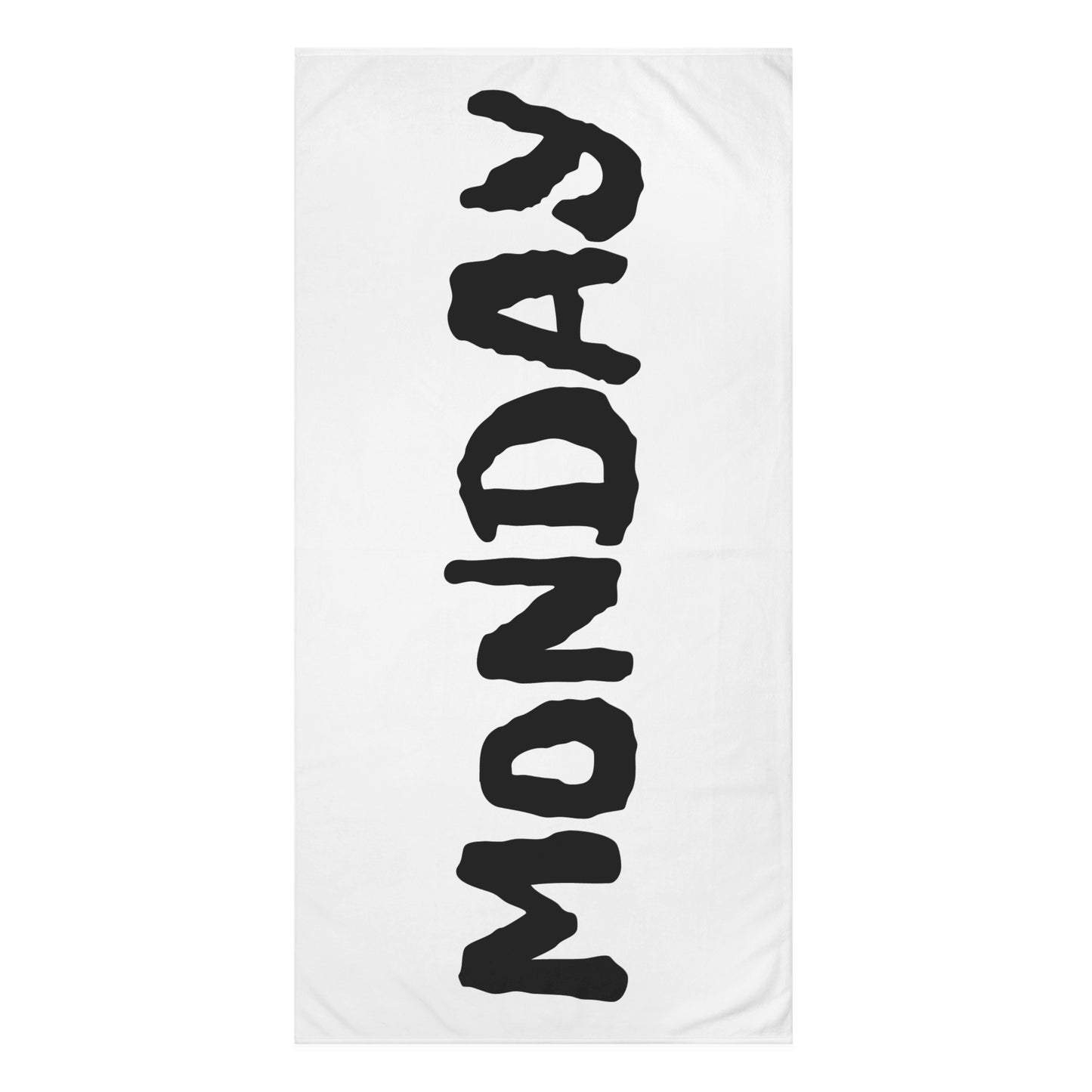 Monday Beach Towel — Bold Black 'MONDAY' Graphic Cotton Towel