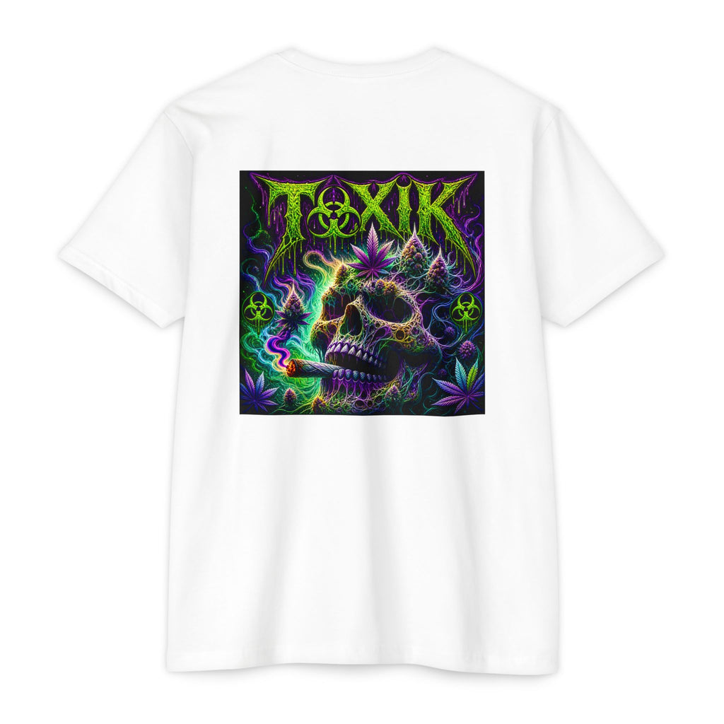 TOXIK Skull & Cannabis Graphic T‑Shirt — Neon Psychedelic Streetwear