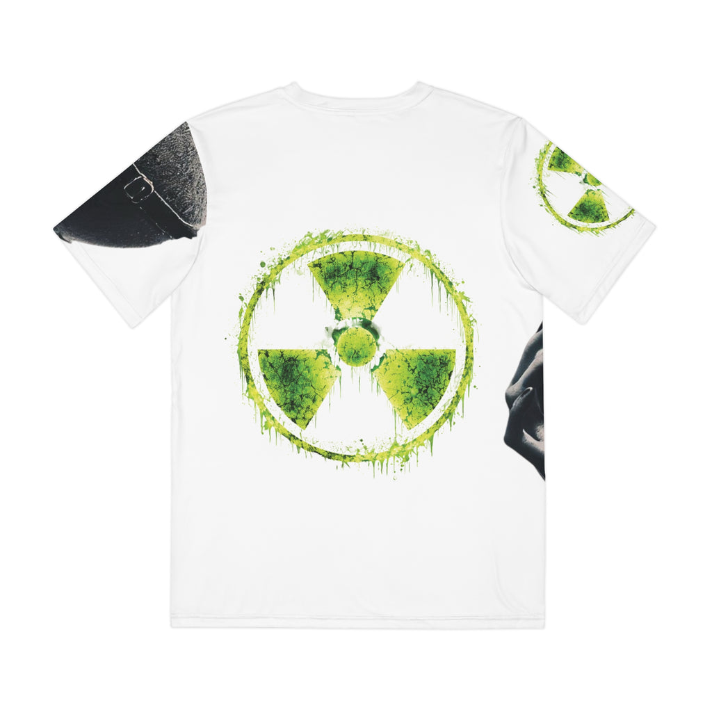 Post-Apocalyptic Gas Mask Tee with Green Radioactive Symbol