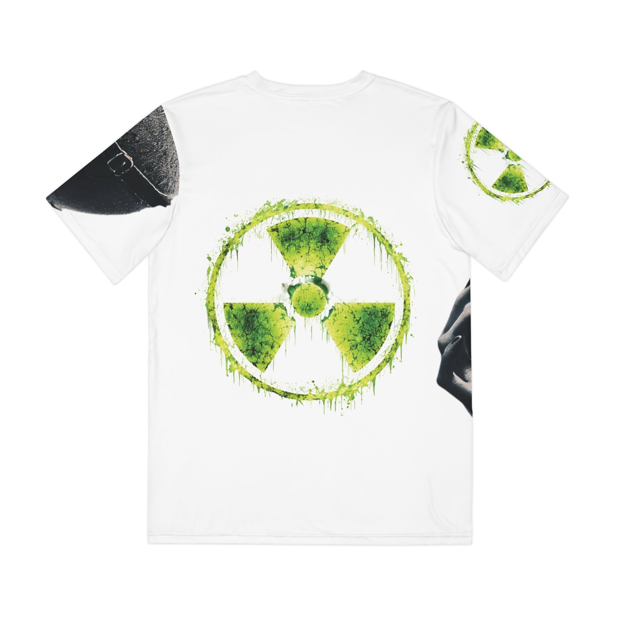 Post-Apocalyptic Gas Mask Tee with Green Radioactive Symbol