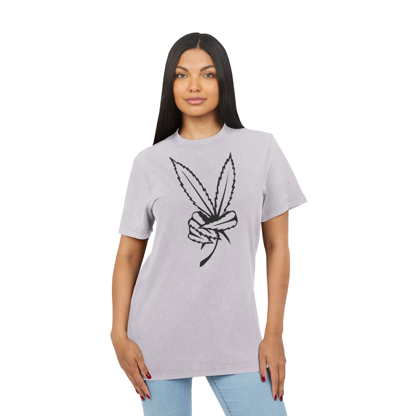 Acid Washed Round Neck Tee