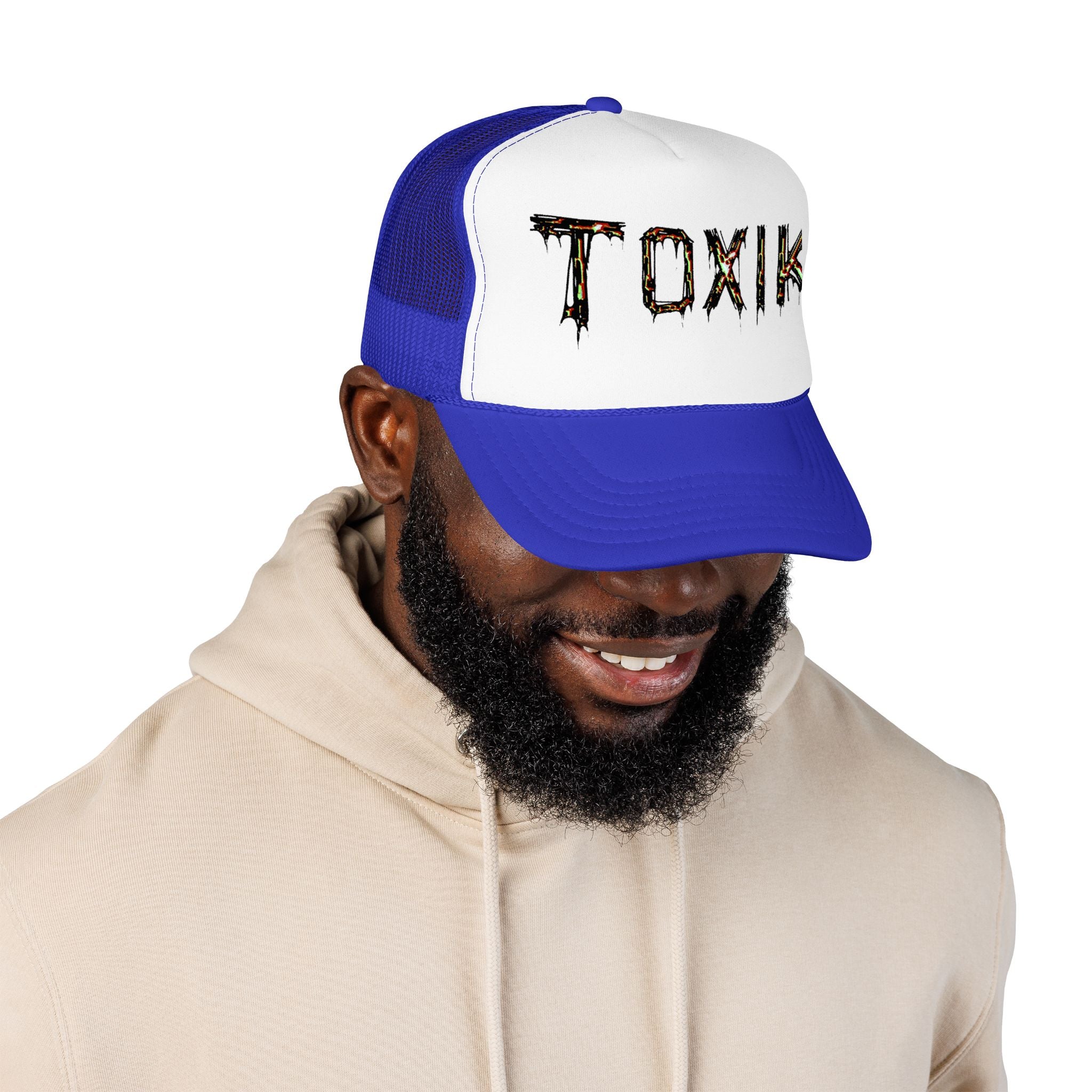 TOXIK Trucker Hat — Distressed Grunge Foam Mesh Cap