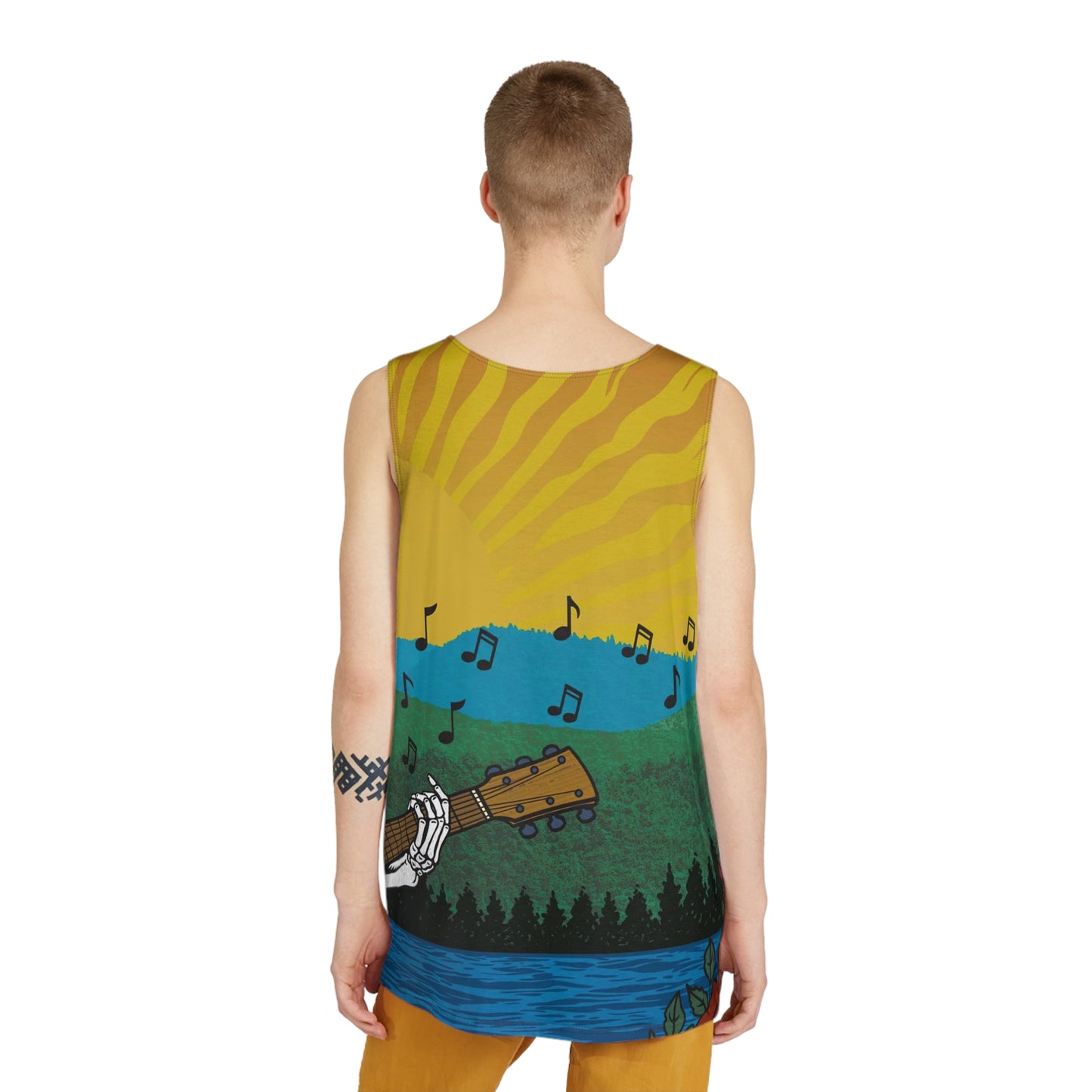 Men's Tank — Acoustic Skeleton Guitar Beach Tank Top