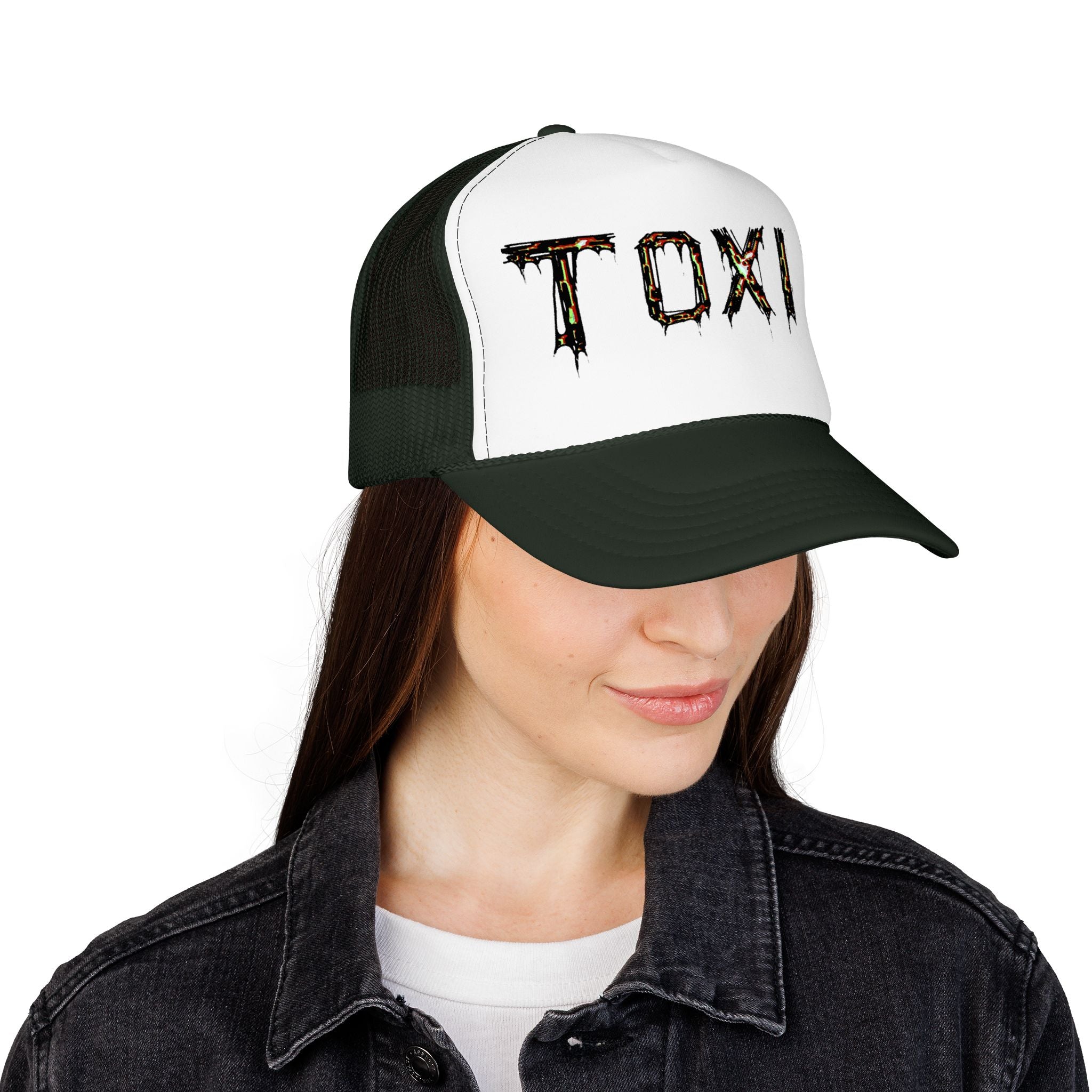 TOXIK Trucker Hat — Distressed Grunge Foam Mesh Cap
