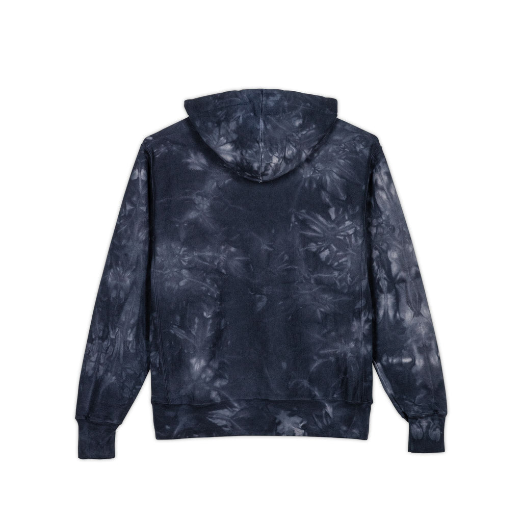 Tie-Dye Embroidered Hoodie — Yellow Green Radiation Patch