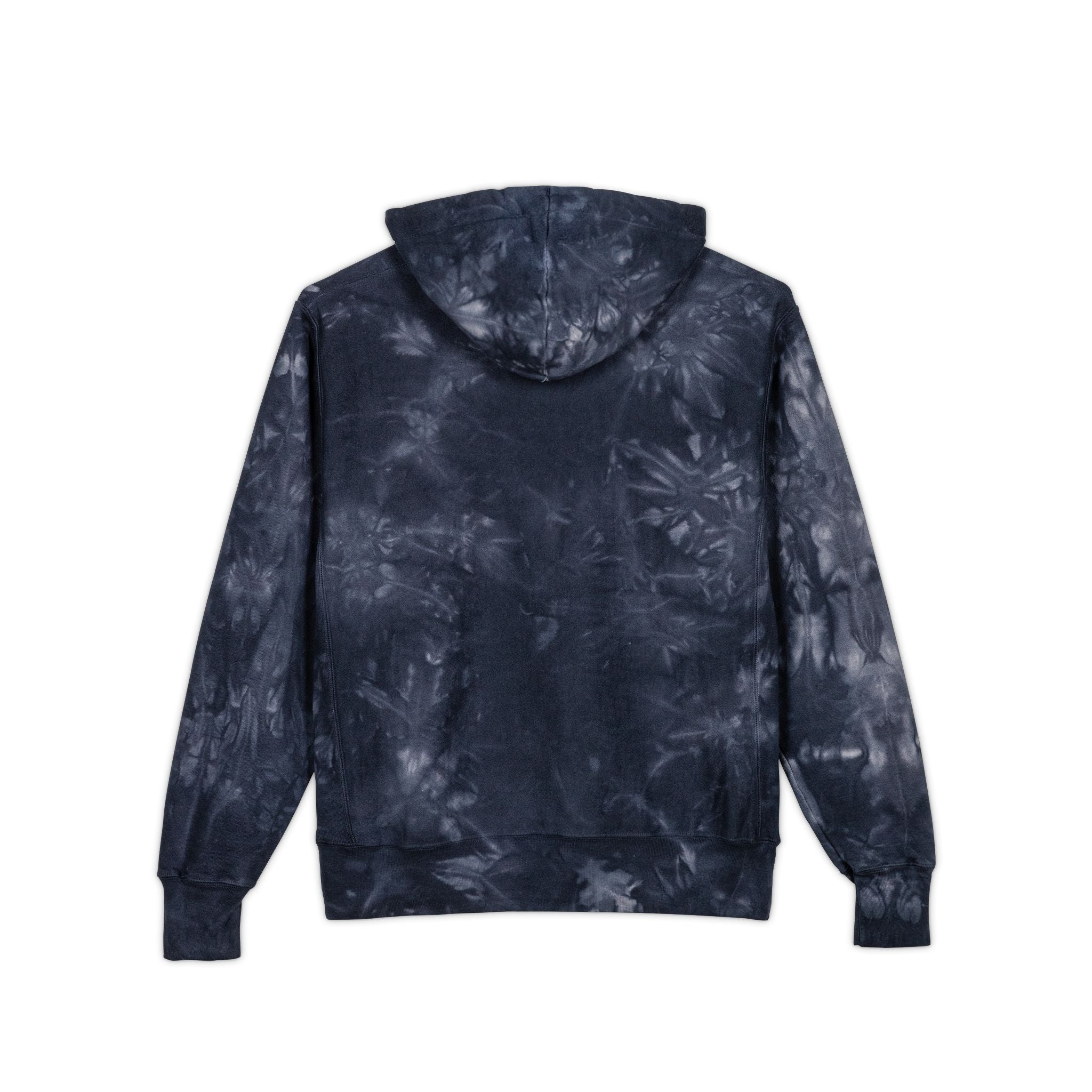 Tie-Dye Embroidered Hoodie — Yellow Green Radiation Patch