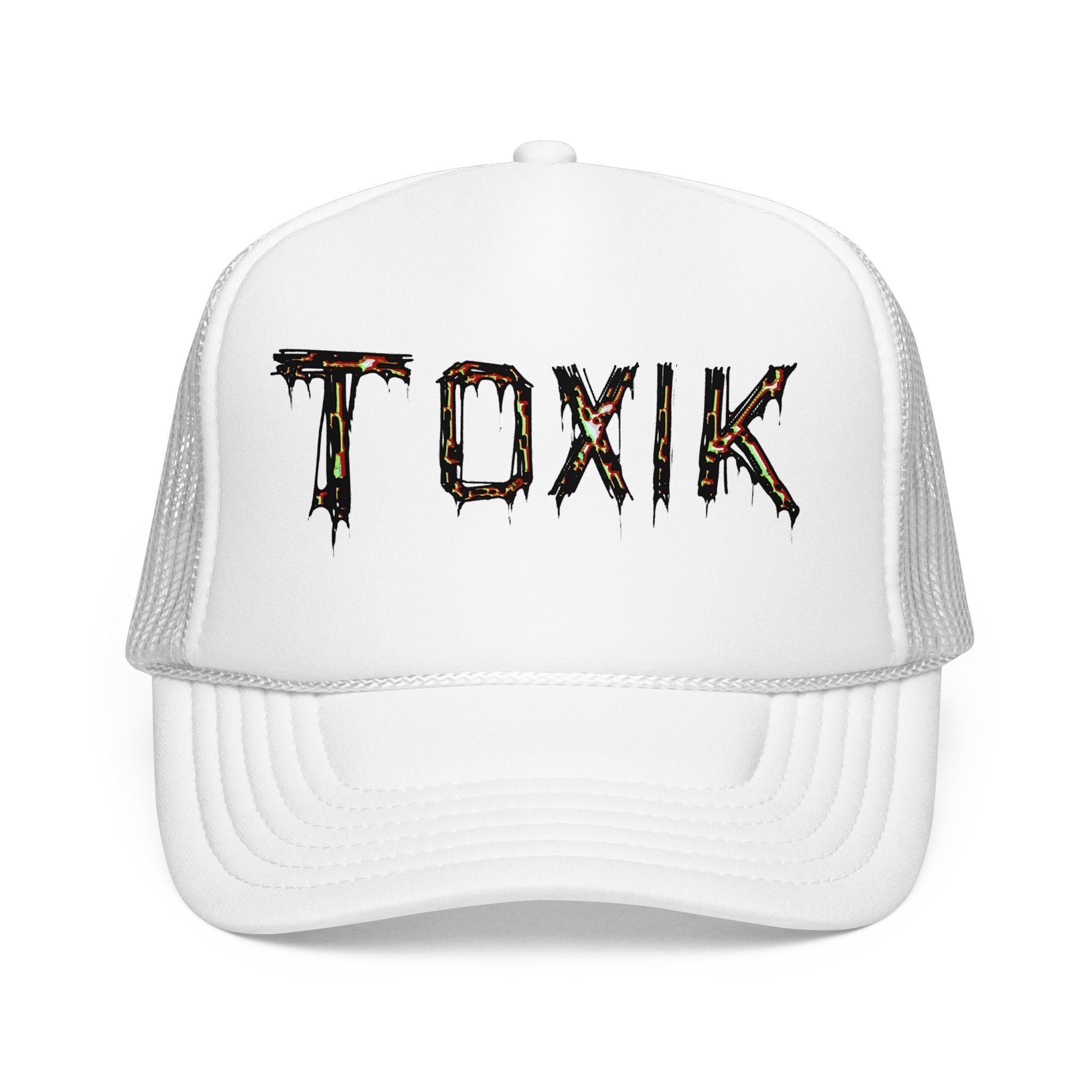 TOXIK Trucker Hat — Distressed Grunge Foam Mesh Cap