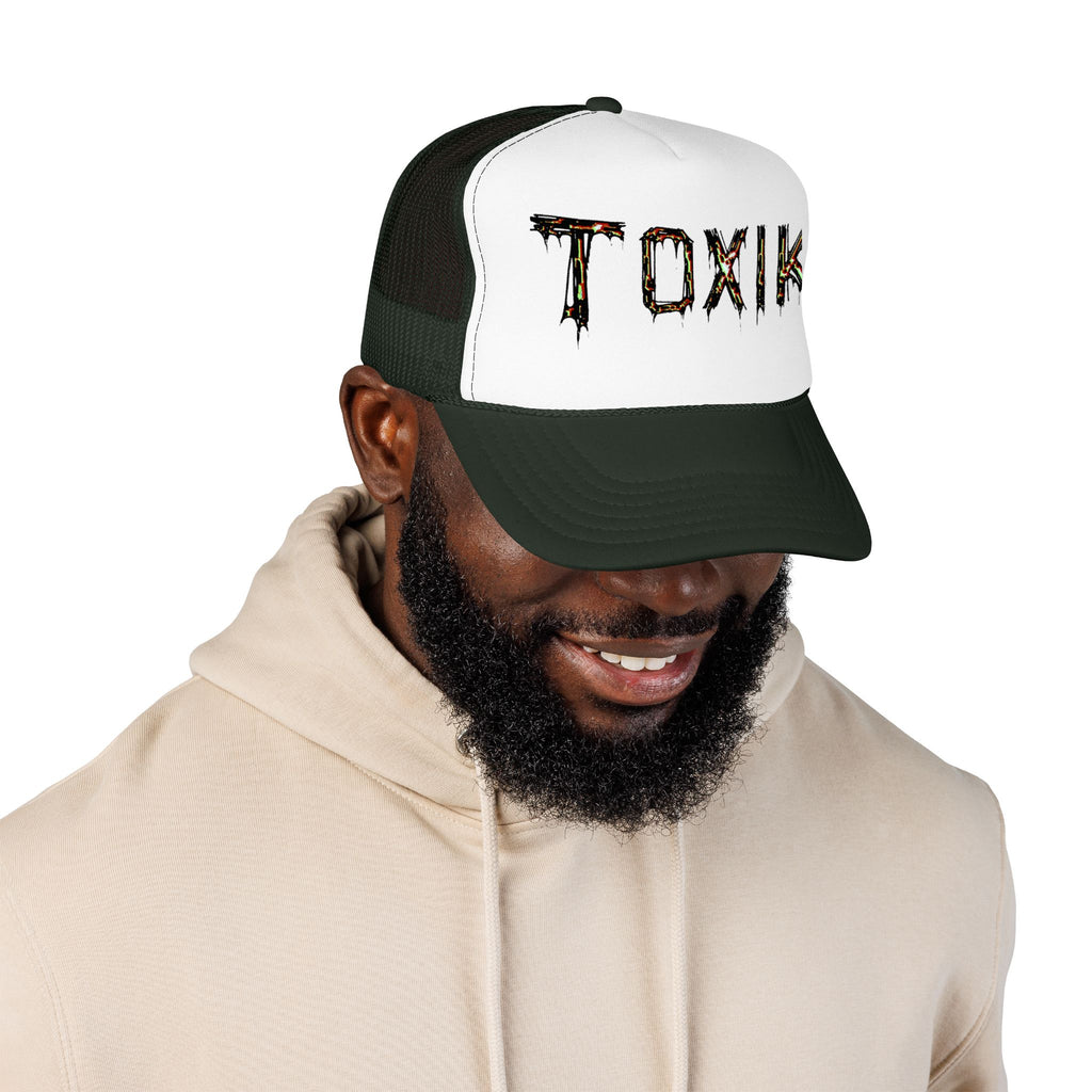 TOXIK Trucker Hat — Distressed Grunge Foam Mesh Cap