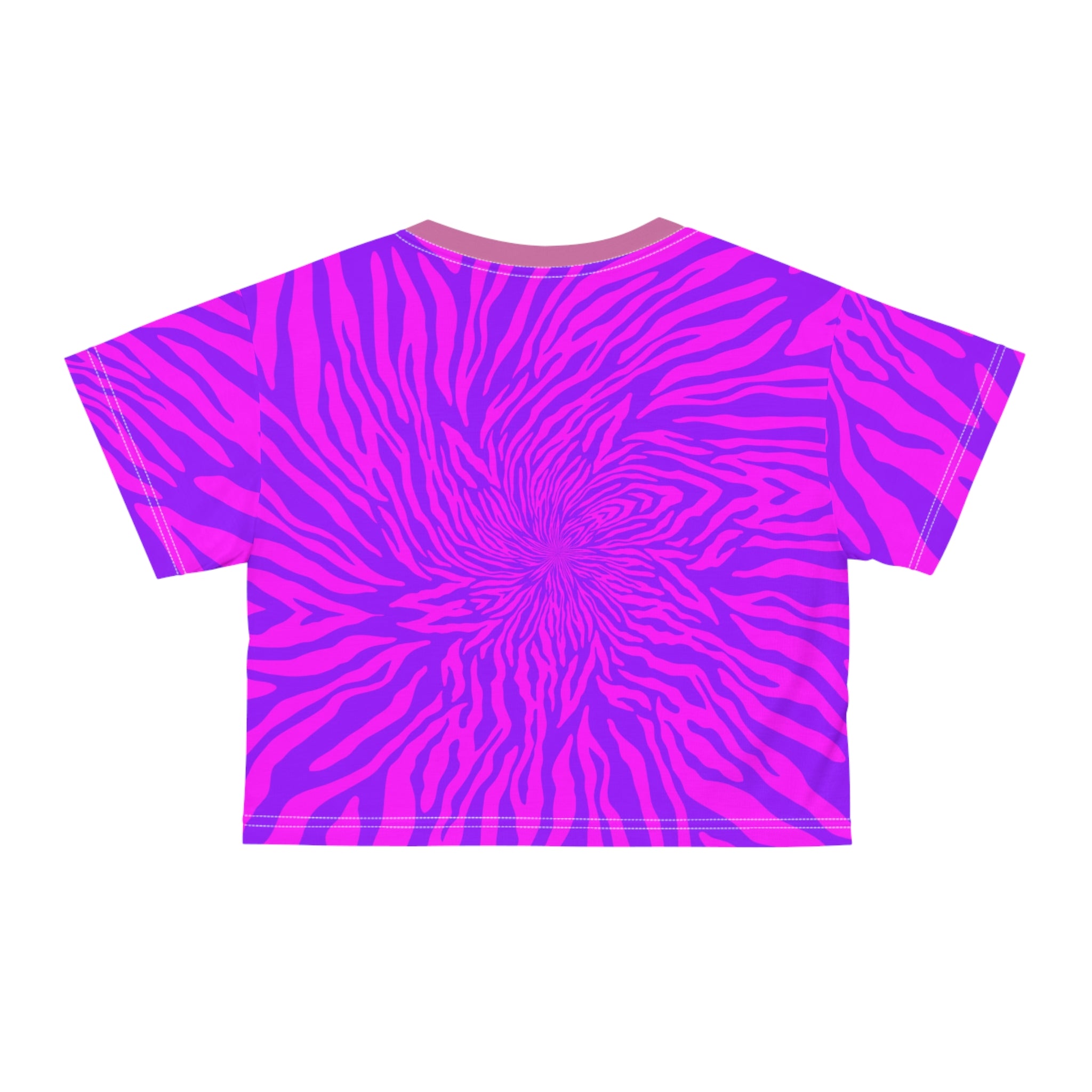 Toxic Crop Tee — Neon Pink Zebra Graphic Top