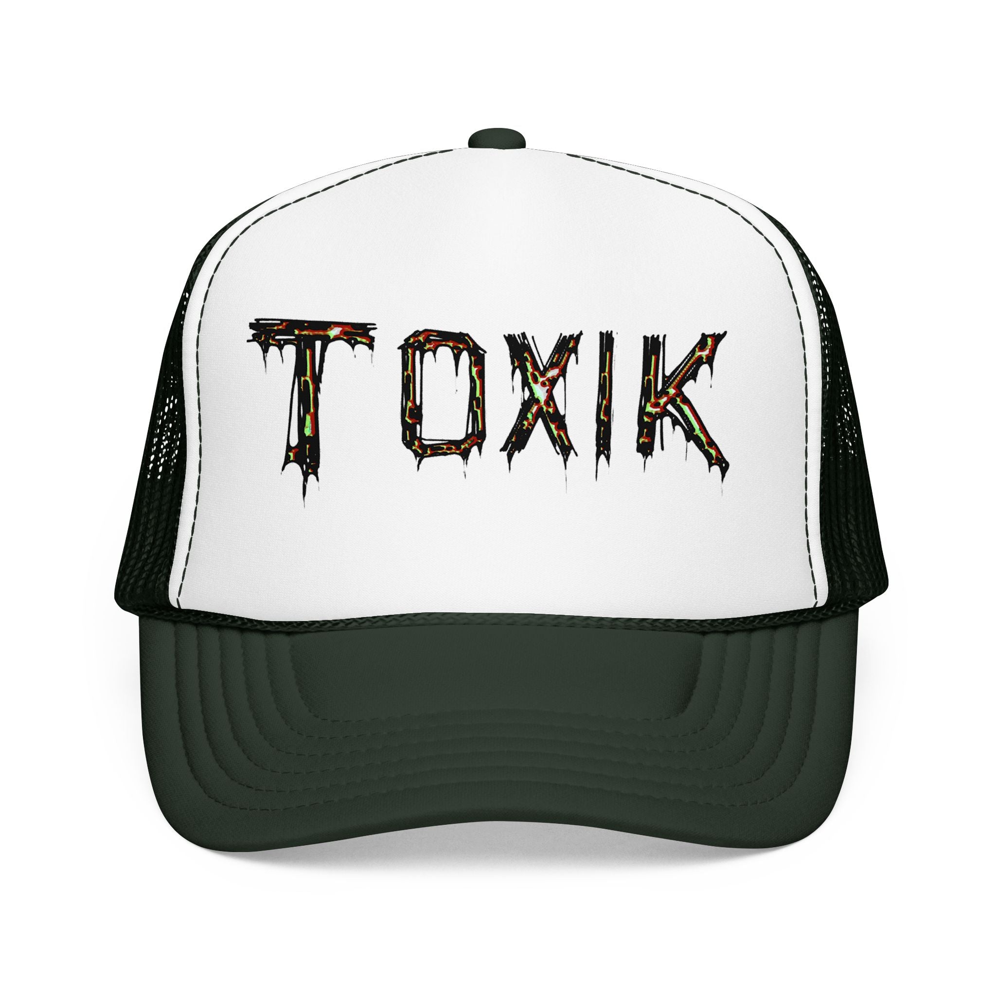 TOXIK Trucker Hat — Distressed Grunge Foam Mesh Cap