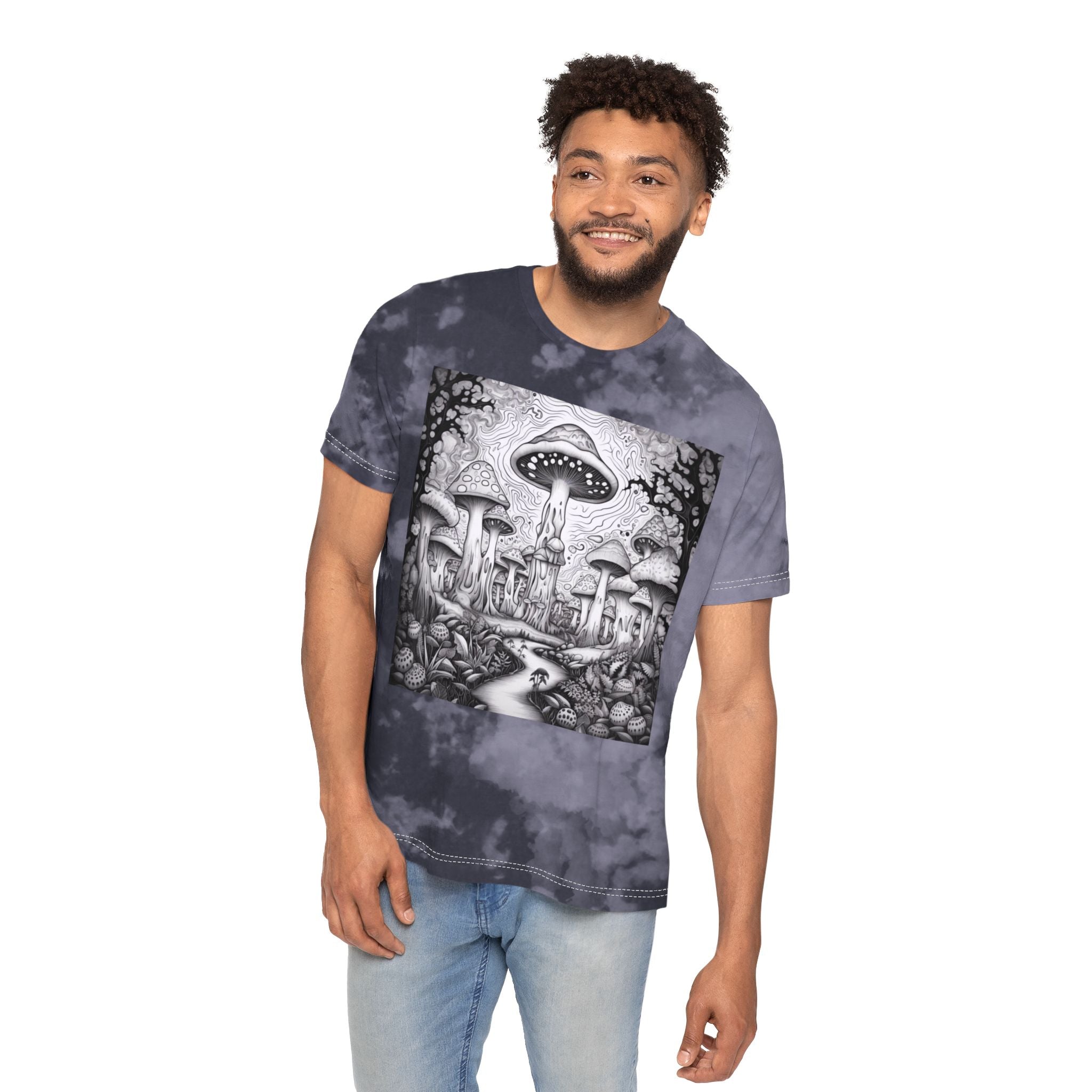 Psychedelic Mushroom Skull Tie-Dye T-Shirt
