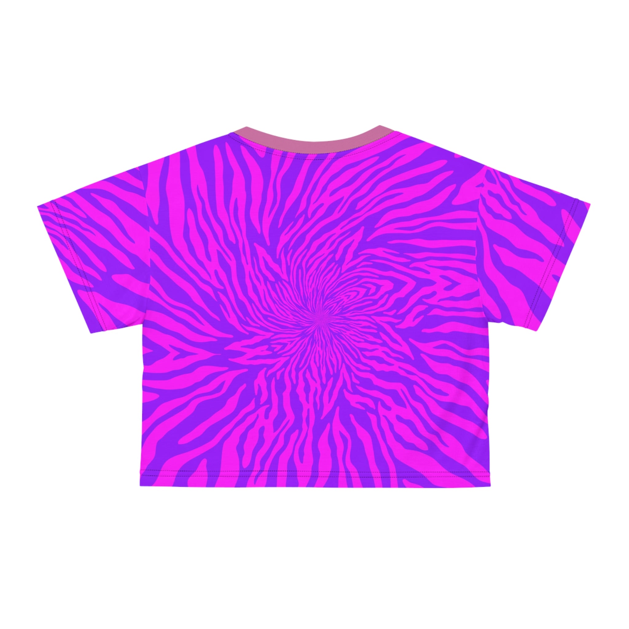 Toxic Crop Tee — Neon Pink Zebra Graphic Top
