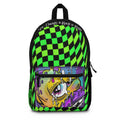 Psychedelic 'Good Vibes' Graphic Backpack — Retro Trippy Anti-Drug Design