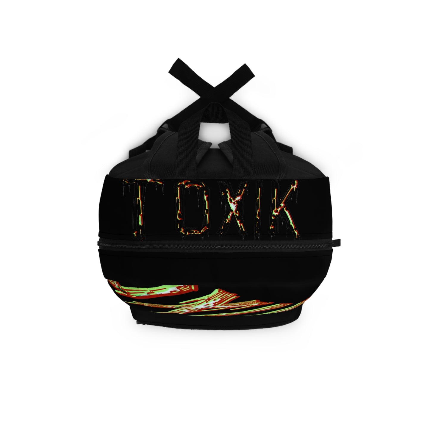 Toxic Graphic Backpack — Glitch Goth Streetwear Bag