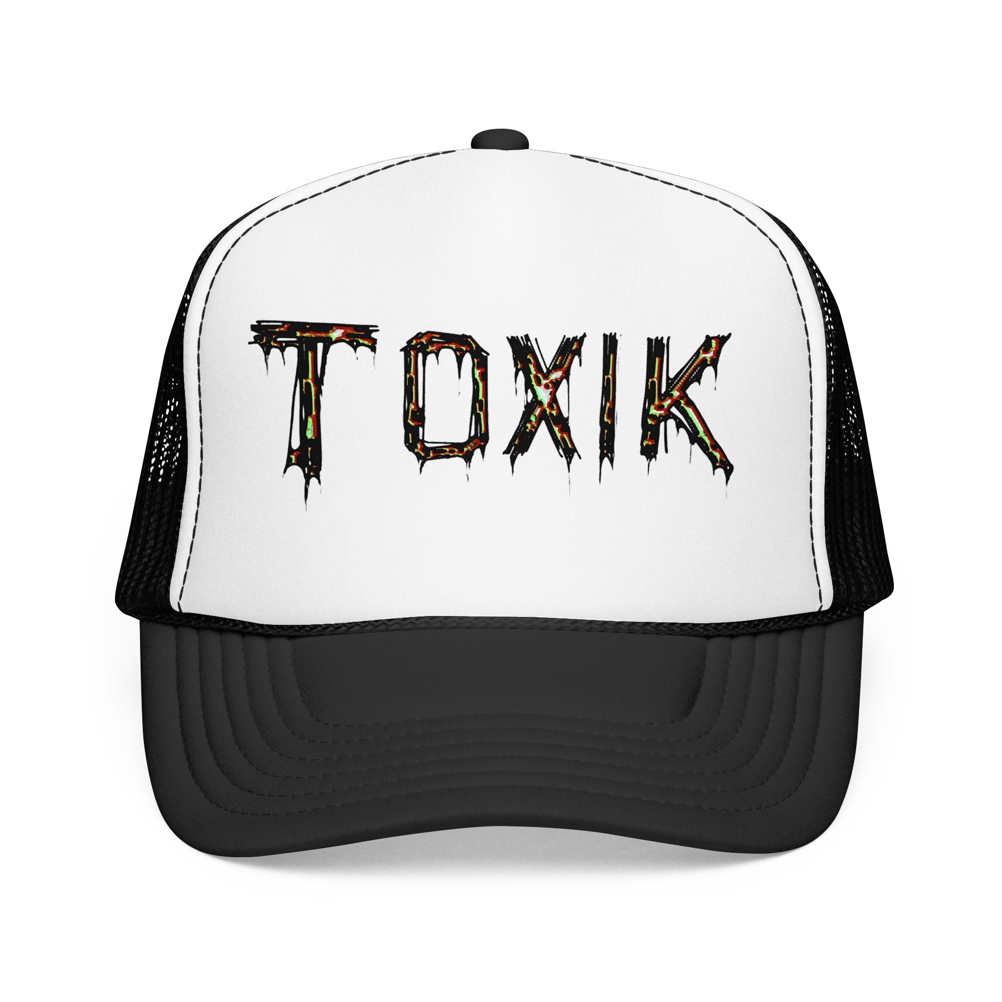 TOXIK Trucker Hat — Distressed Grunge Foam Mesh Cap