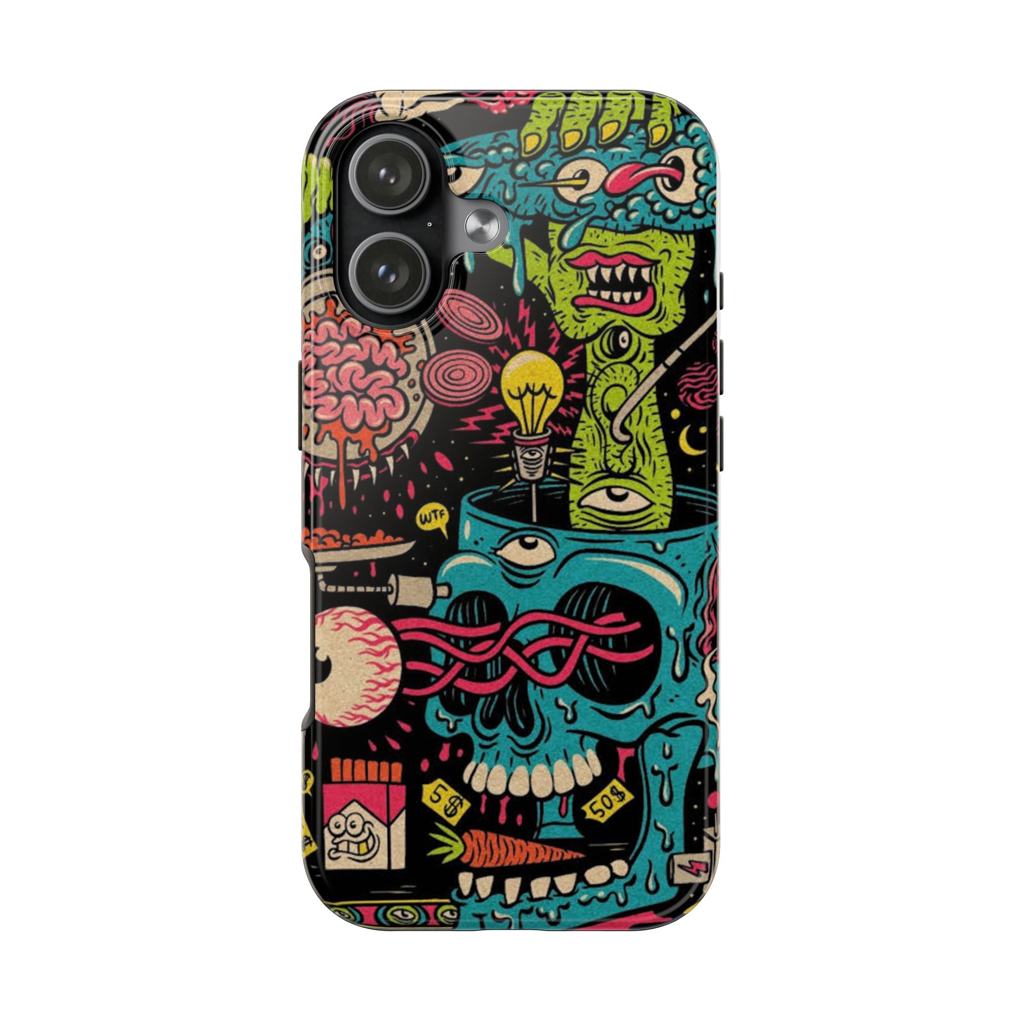Skull Lab Graphic Tough Phone Case — Retro Horror Pop Art Protection