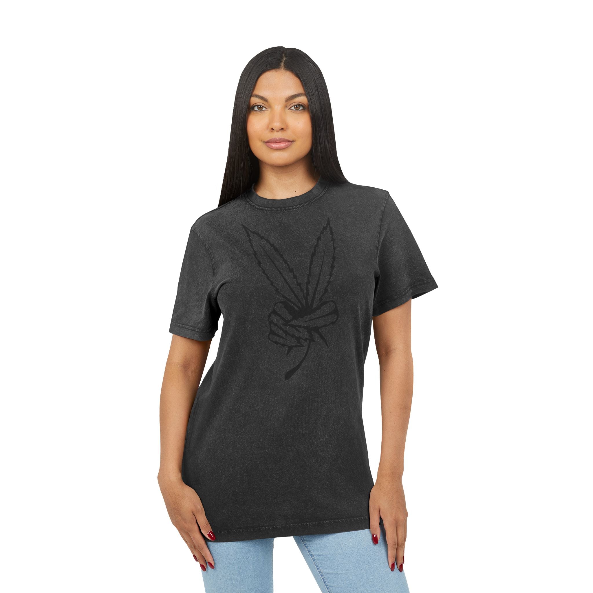 Acid Washed Round Neck Tee