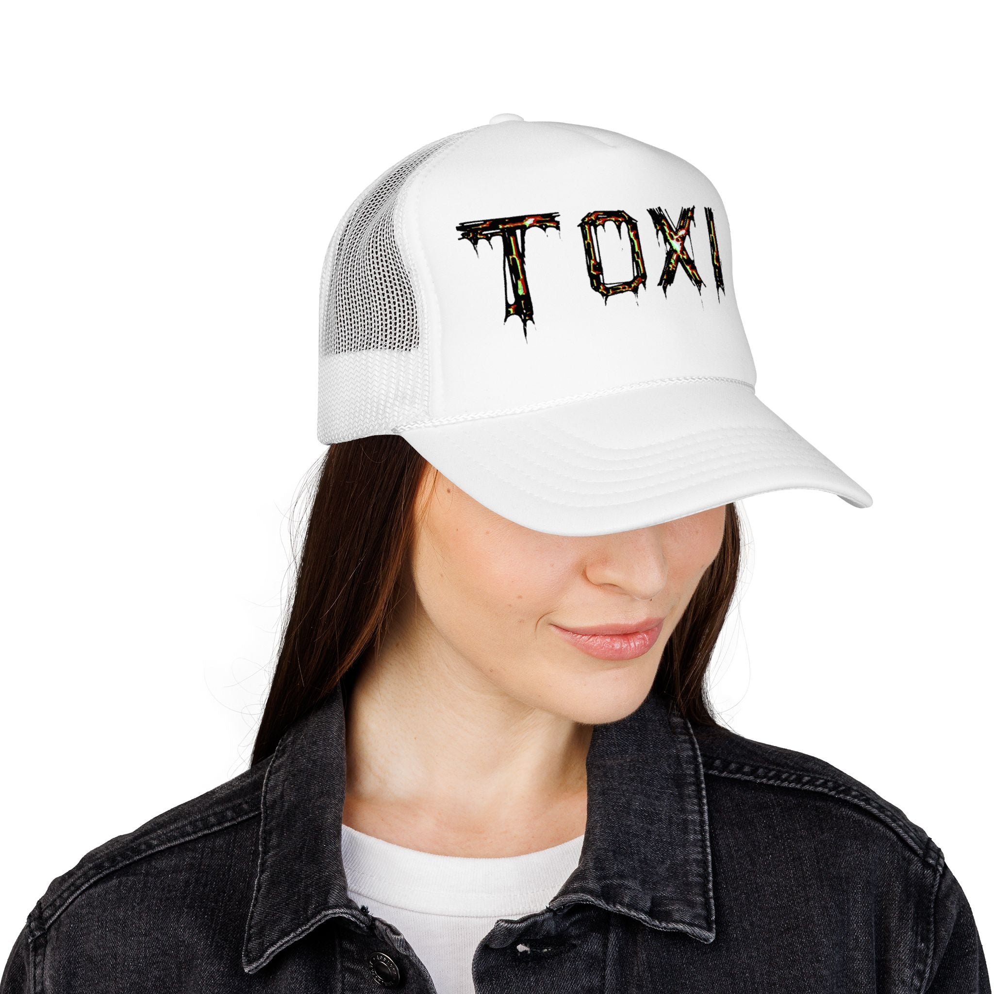 TOXIK Trucker Hat — Distressed Grunge Foam Mesh Cap
