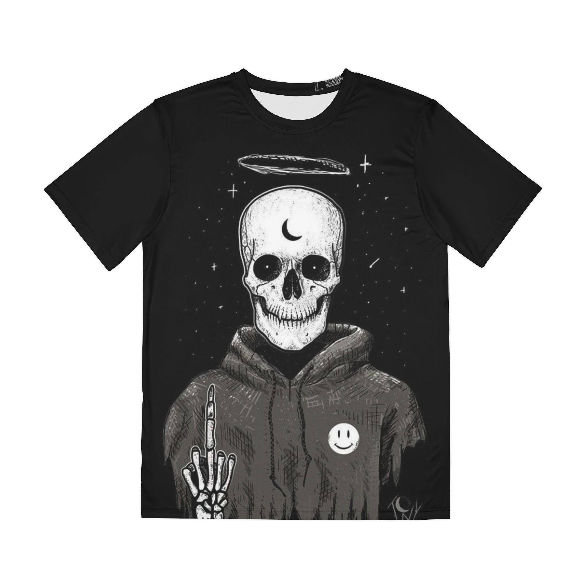 Skull Halo Tee – Gothic Skeleton Graphic Men's Shirt