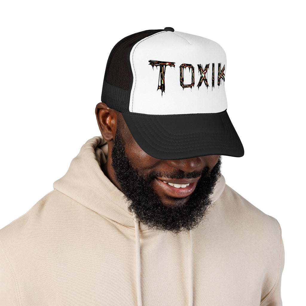 TOXIK Trucker Hat — Distressed Grunge Foam Mesh Cap