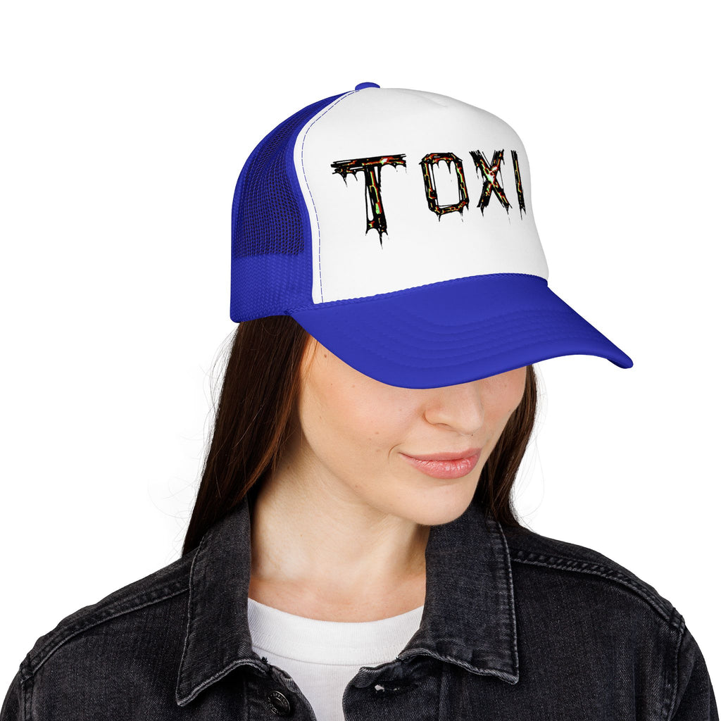 TOXIK Trucker Hat — Distressed Grunge Foam Mesh Cap