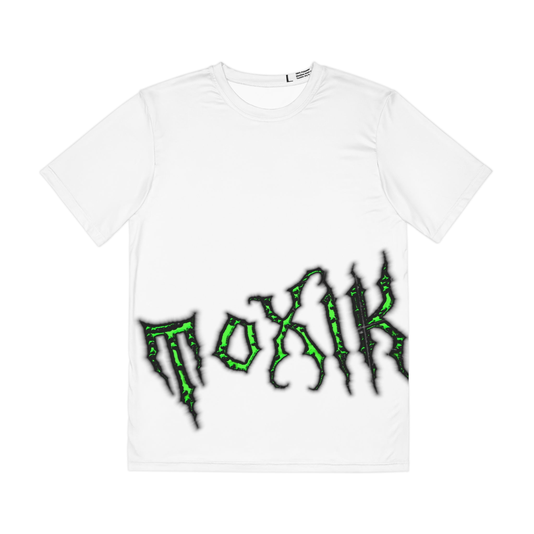 Toxic Graphic Tee — Green Grunge Logo Men's Polyester Shirt