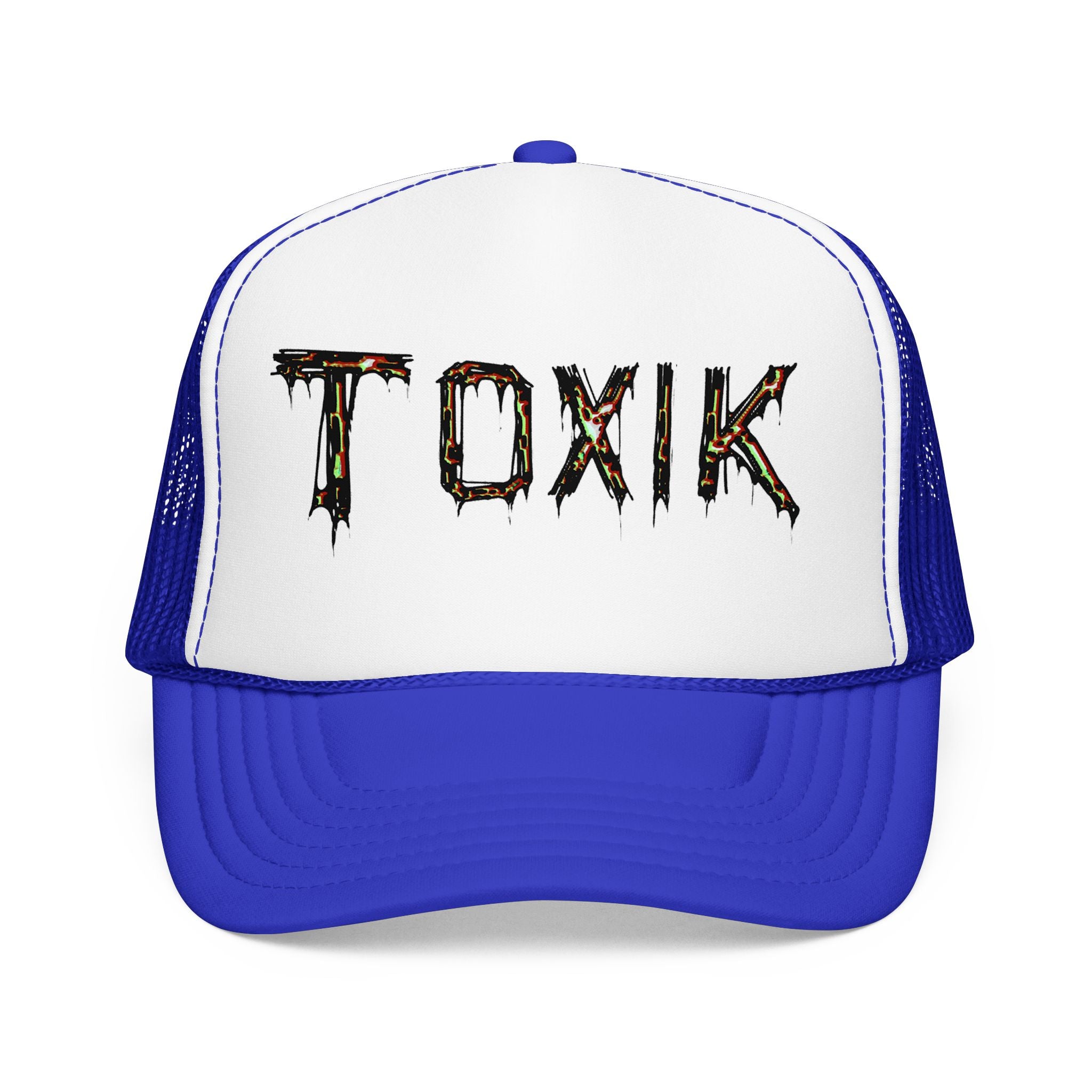 TOXIK Trucker Hat — Distressed Grunge Foam Mesh Cap