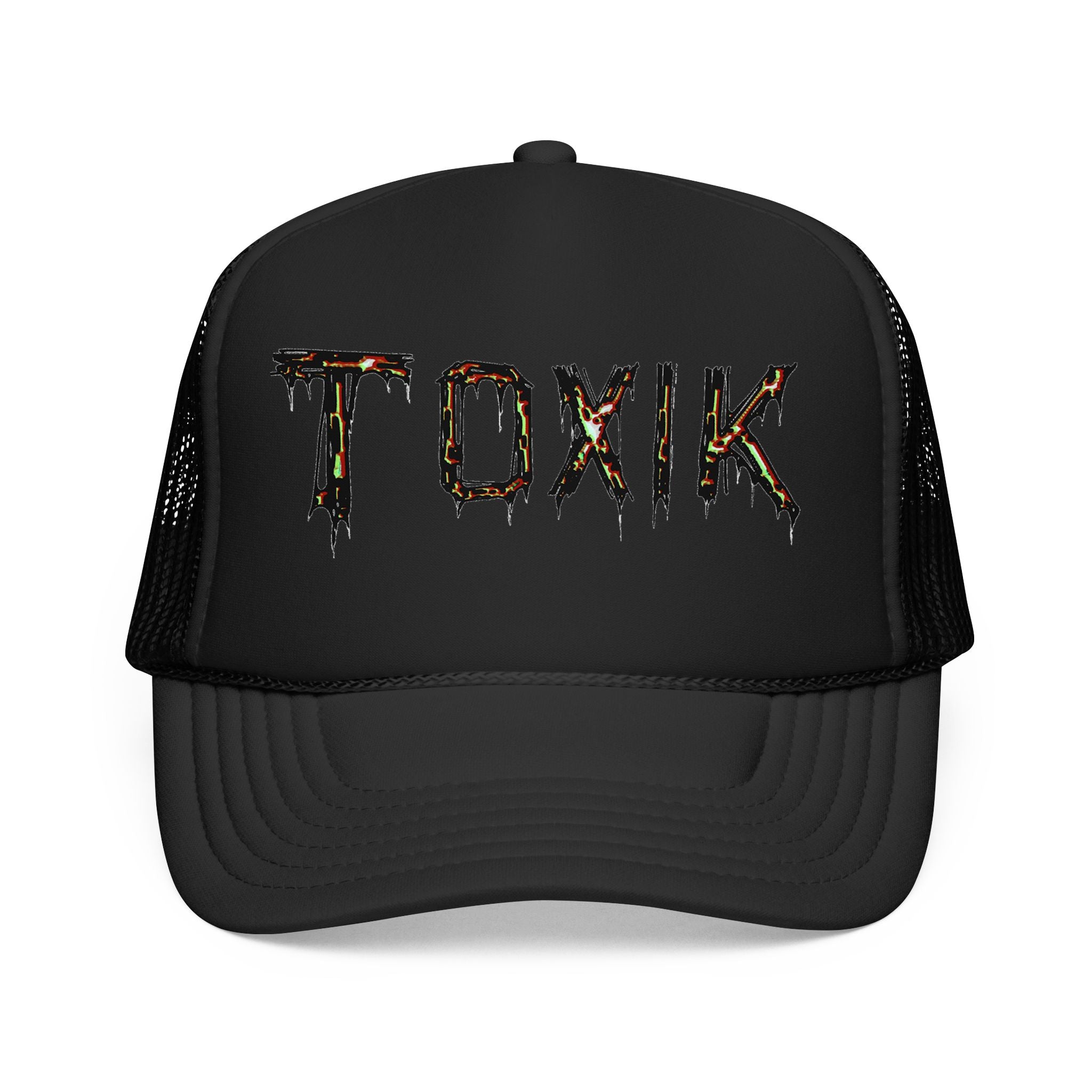 TOXIK Trucker Hat — Distressed Grunge Foam Mesh Cap