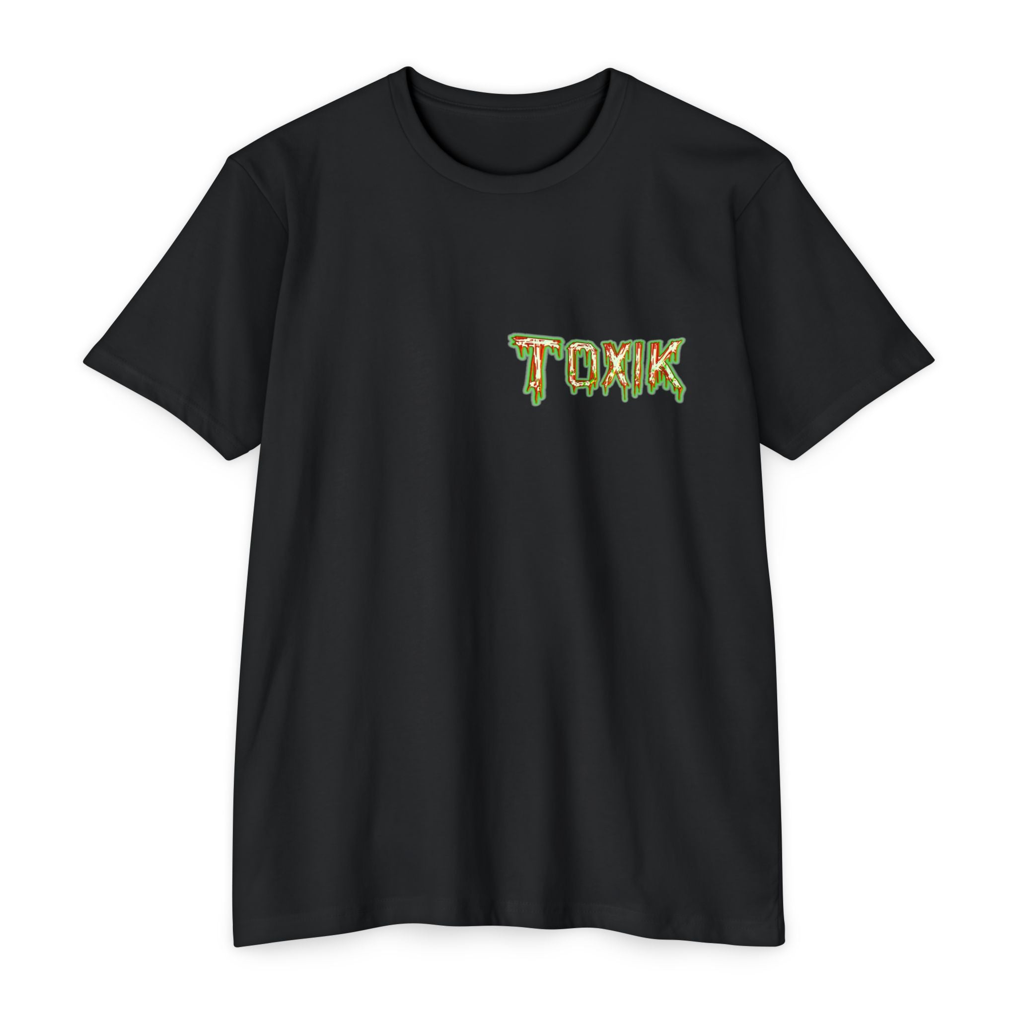 TOXIK Skull & Cannabis Graphic T‑Shirt — Neon Psychedelic Streetwear
