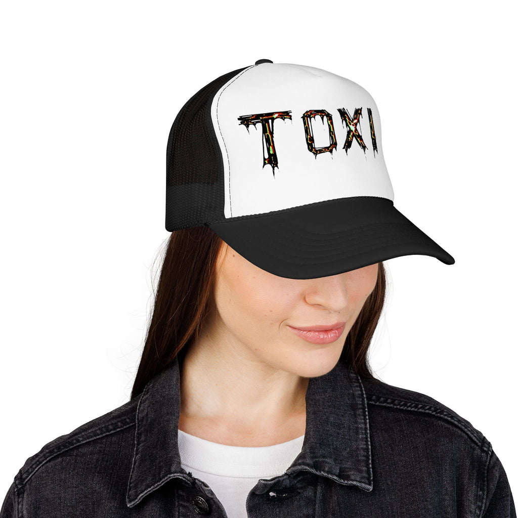 TOXIK Trucker Hat — Distressed Grunge Foam Mesh Cap