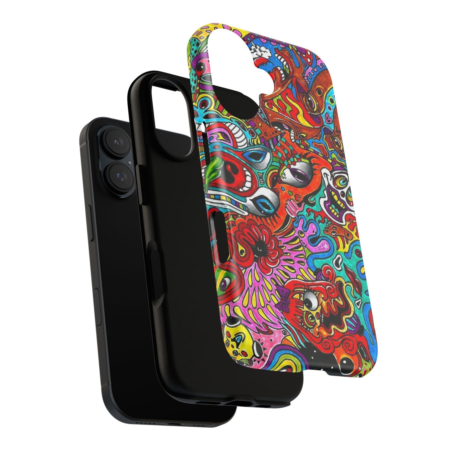 Psychedelic Art Phone Case – Colorful Abstract Doodle Protective Cover